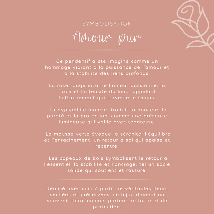 Pendentif avec fleurs - L'amour pur