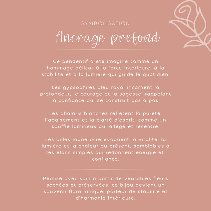 Pendentif avec fleurs – Ancrage profond