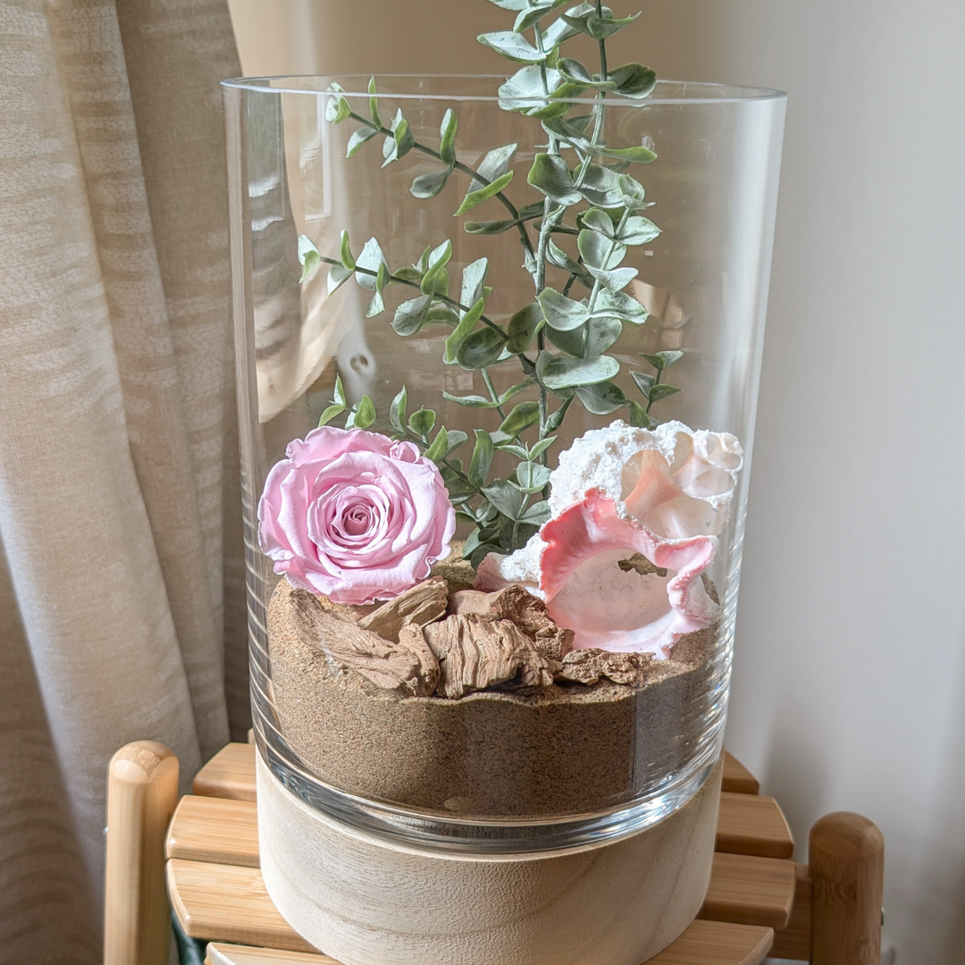 Arrangement floral - Cylindre base bois