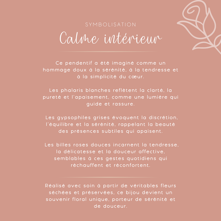 Pendentif avec fleurs - Calme intérieur