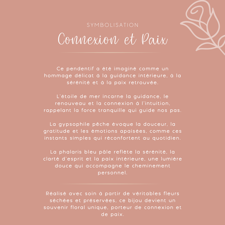 Pendentif avec fleurs - Connexion & Paix