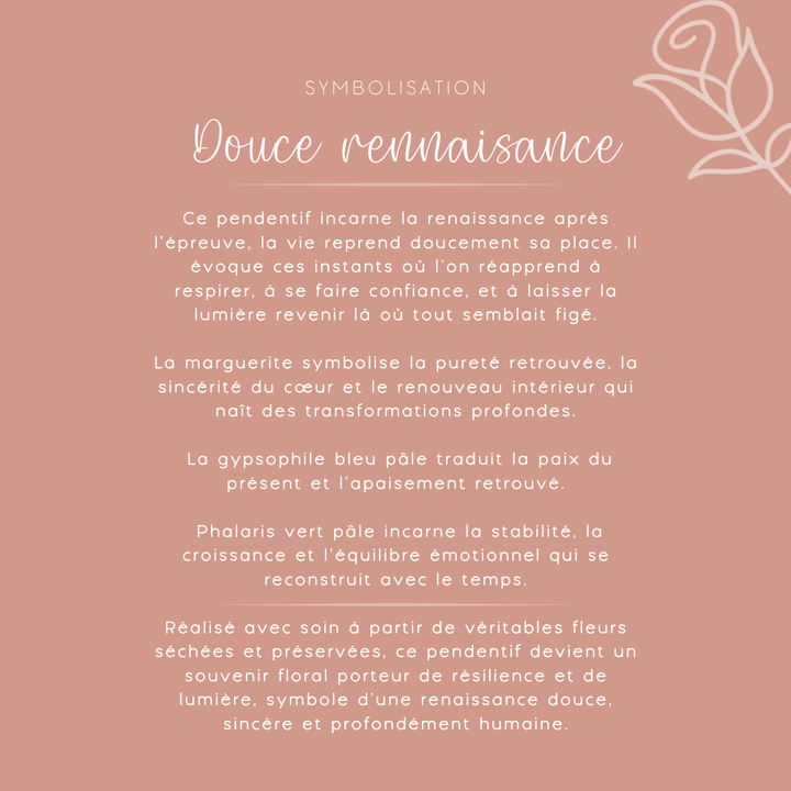 Pendentif avec fleurs - Douce rennaissance
