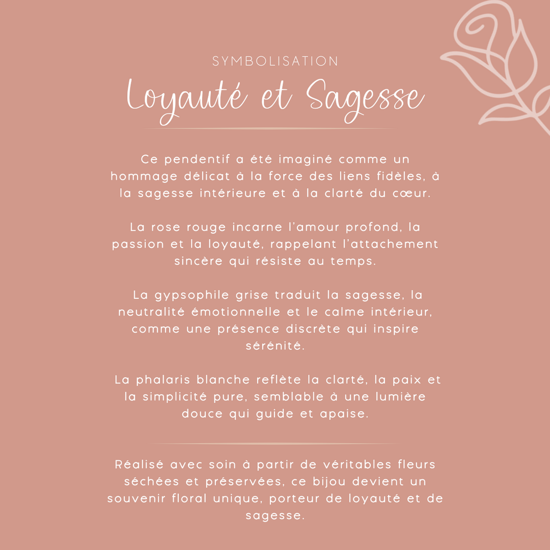 Pendentif avec fleurs - Loyauté & Sagesse