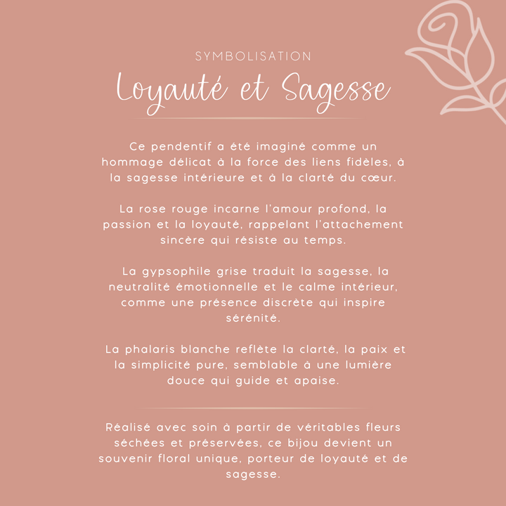 Pendentif avec fleurs - Loyauté & Sagesse