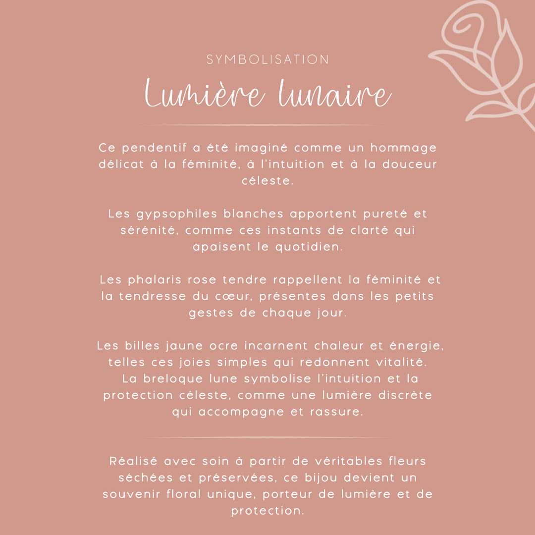 Pendentif avec fleurs - Lumière lunaire
