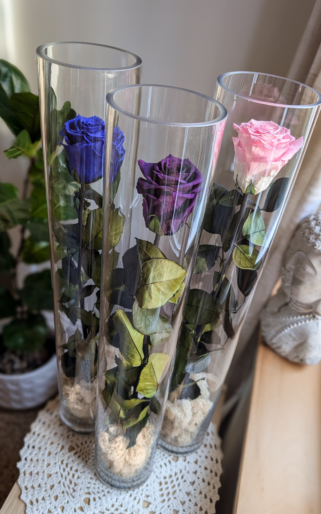 Arrangement floral - Rose éternelle sur tige