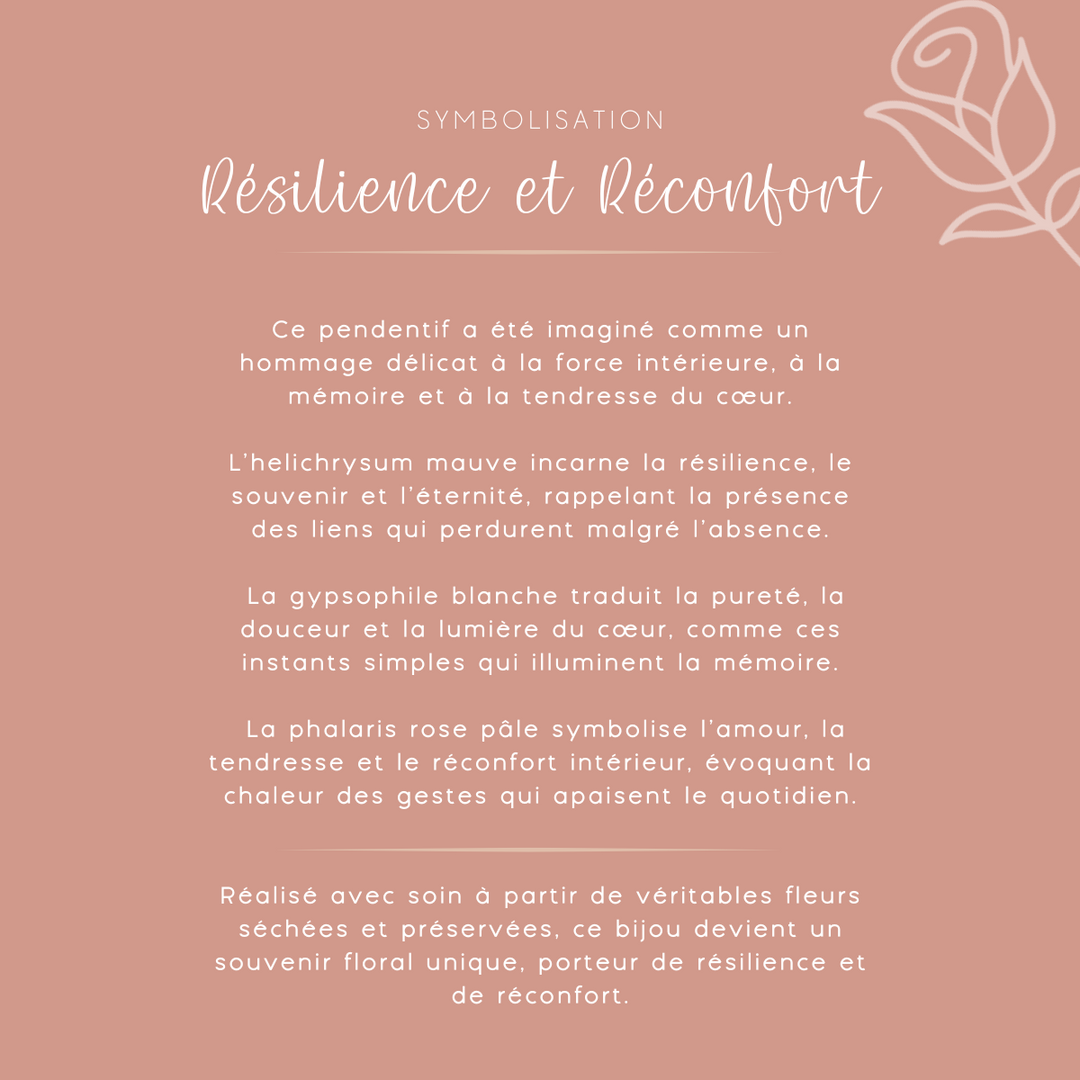 Pendentif avec fleurs - Résilience & Réconfort