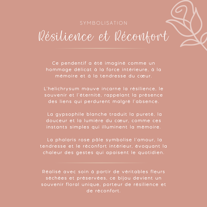 Pendentif avec fleurs - Résilience & Réconfort