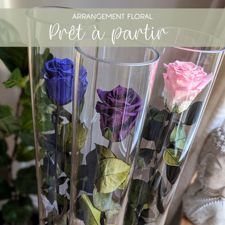 Arrangement floral - Rose éternelle sur tige