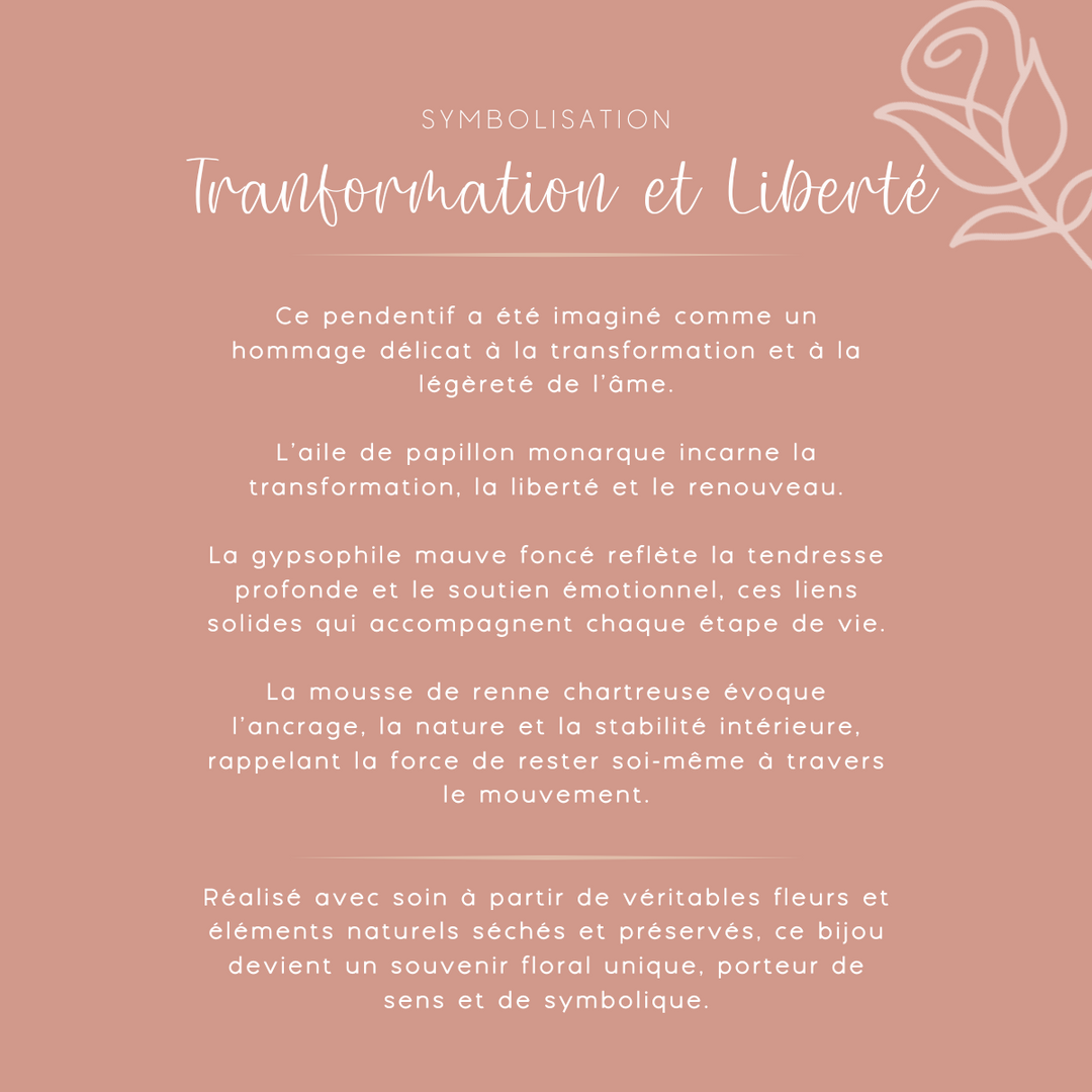 Pendentif avec fleurs - Tranformation & Liberté