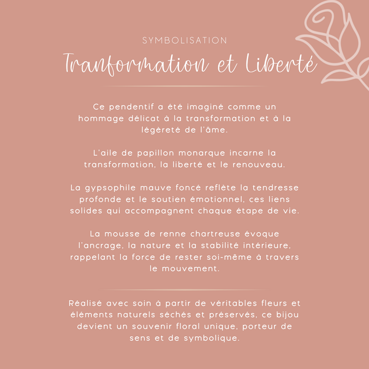 Pendentif avec fleurs - Tranformation & Liberté