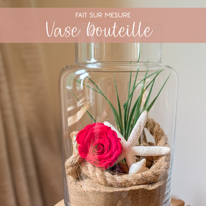 Arrangement floral boho style bord de mer avec étoile de mer.