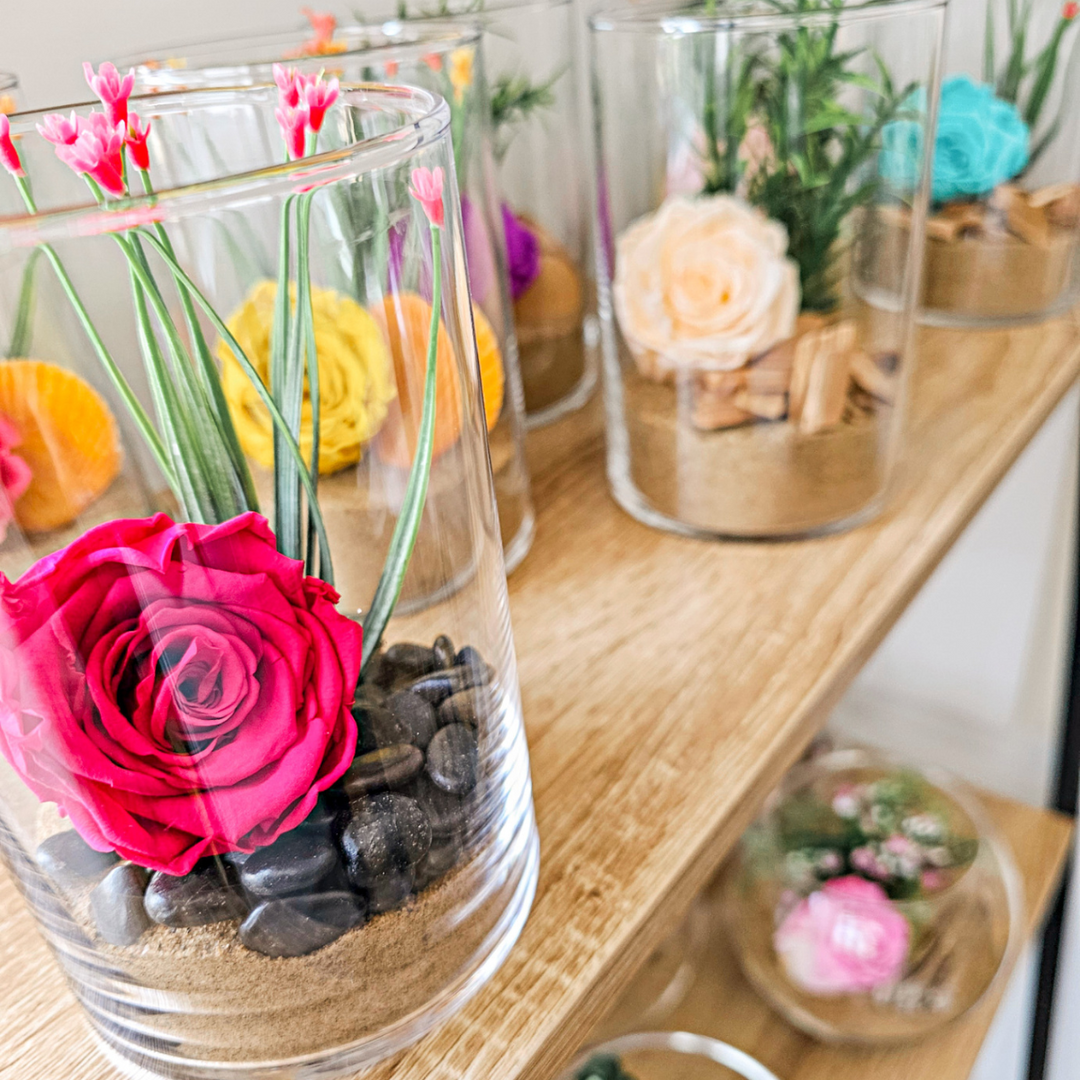 Arrangement floral naturel en fleurs séchées, cadeau de gratitude et d’amitié