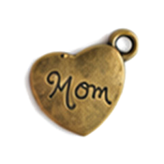 Breloque cœur gravée Mom