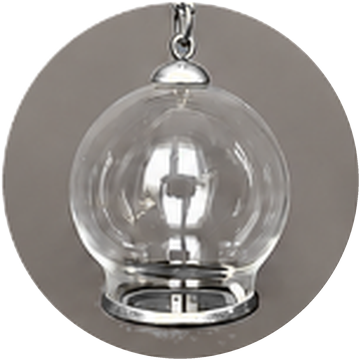 Globe rond en verre soufflé à base lisse, monture argent, pour pendentif souvenir Créations Odrey