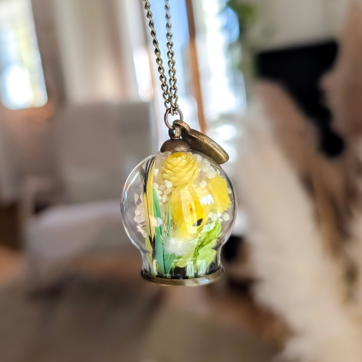Pendentif souvenir - Plumes d'oiseaux