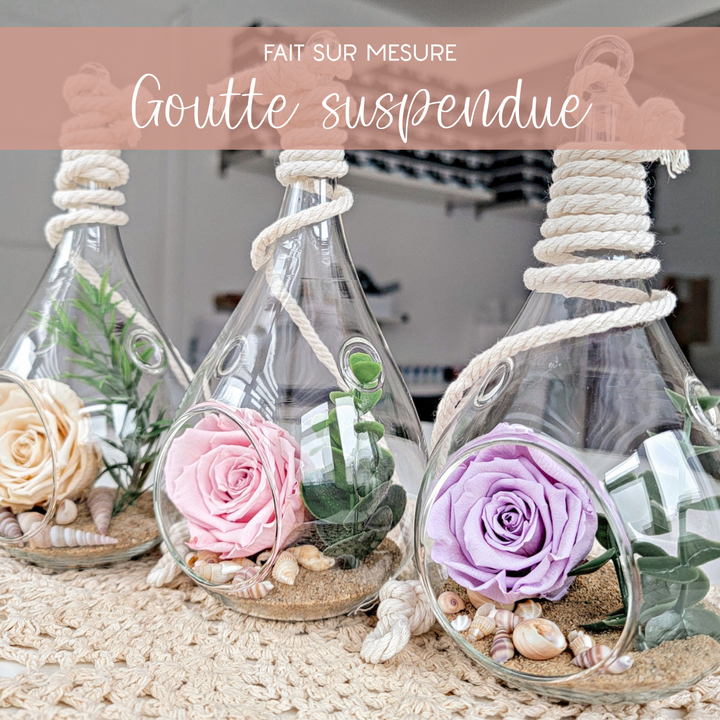 Vase décoratif avec rose éternelle, idée cadeau pour la fête des mères.